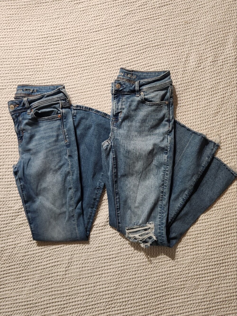 American Eagle Outfitters Medium Blue Flare & Wide Leg Jeans Duo